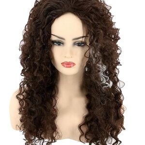 Brown Long Curly Brown Hair Wig, Bellatrix, Halloween, Cosplay